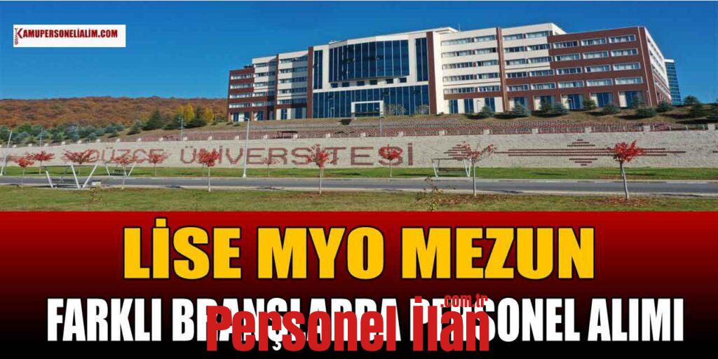 Düzce Üniversitesi Lise MYO Mezun 5 Sağlık Personeli Ve Güvenlik Görevlisi Alacak