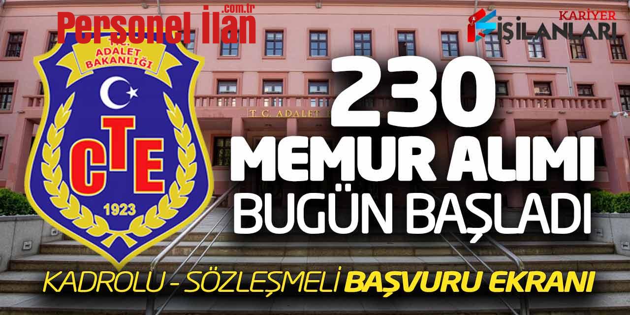 CTE 230 Memur Alımı Bugün Başladı (Sözleşmeli-Kadrolu Başvuru Ekranı)