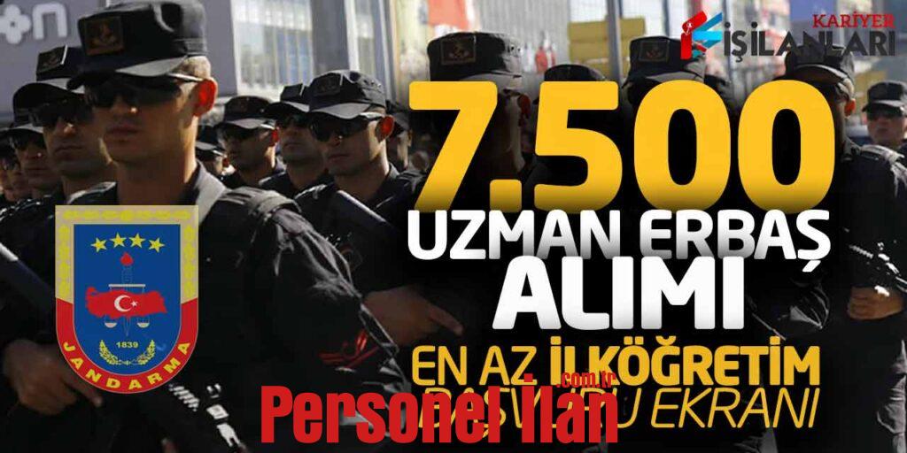 Jandarma 7 Bin 500 Uzman Erbaş Alımı Yapıyor! En Az İlköğretim Başvuru Ekranı