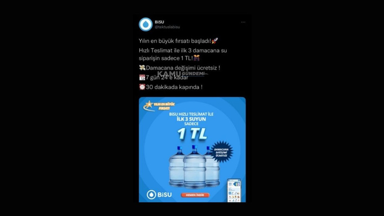 Yılın en büyük fırsatı başladı yetişen alacak! 3 damacana su 1 TL'den satılıyor hemen sipariş verin