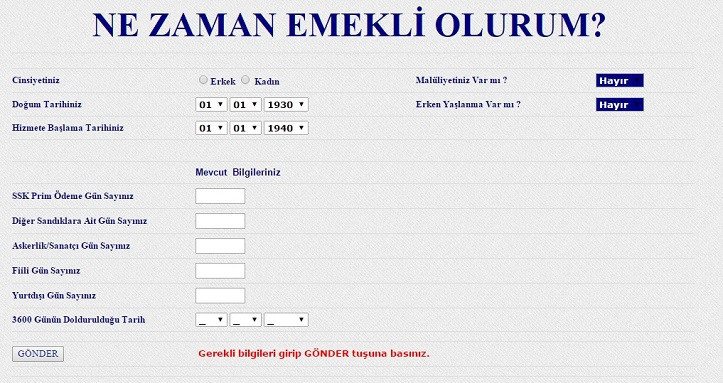 3600 4500 5400 gün prime göre 1999 2008 2016 yaştan emeklilik hesabı - Resim : 3