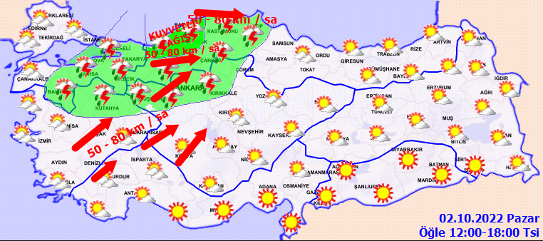 Meteoroloji saat vererek açıkladı! O iller için kuvvetli yağış ve fırtına uyarısı yaptı! - Resim : 2
