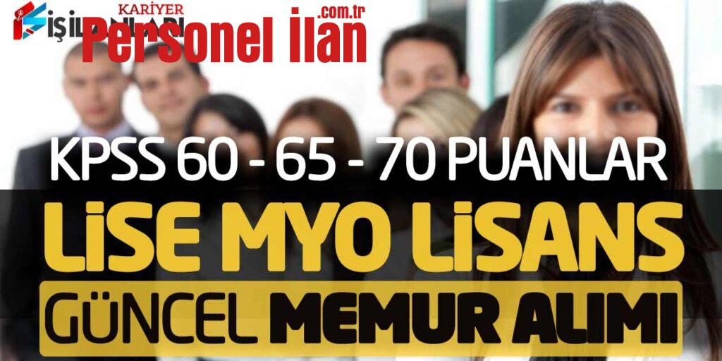 KPSS 60 65 70 Puanlarla Lise Önlisans Lisans Güncel Kamu Memur Alımı