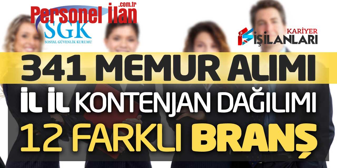 341 Memur Alımı İl İl Kontenjan Dağılımı! 12 Farklı Branş KPSS 60