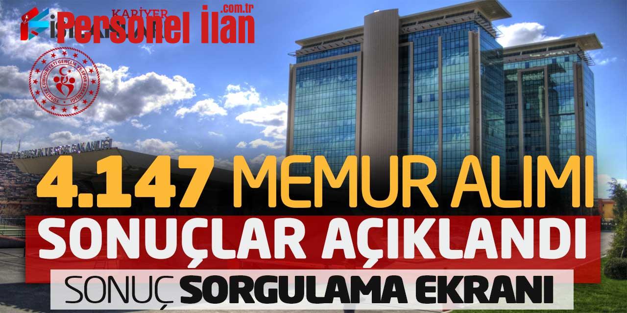 Açıklandı! GSB 4.147 Memur Alımı Sonuçları (Sonuç Sorgulama Ekranı)