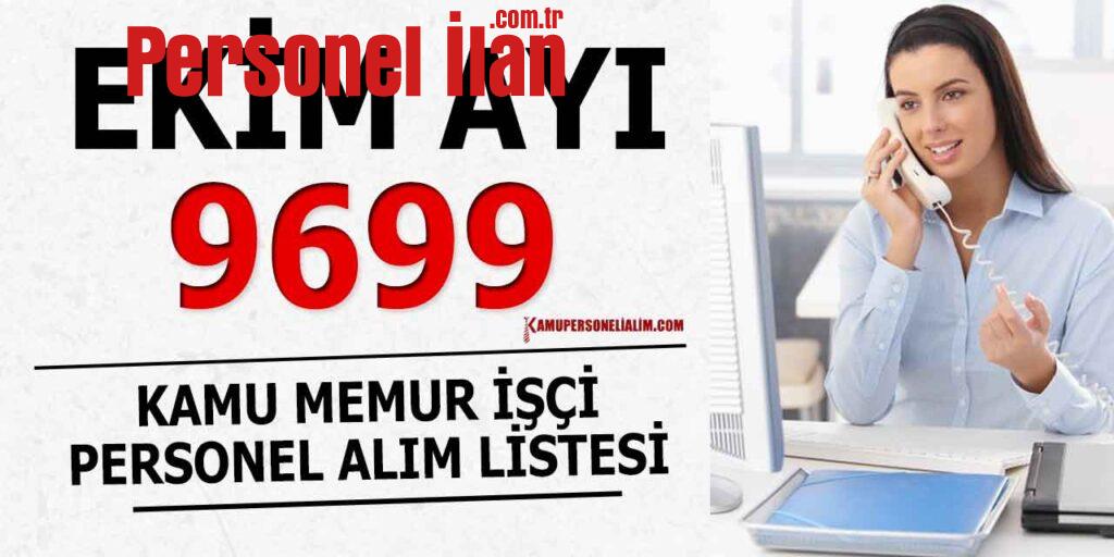 Kamuya En Az İlkokul Mezunu 9699 Memur Ve Personel Alımı! Ekim Ayı Kamu İş İlanları