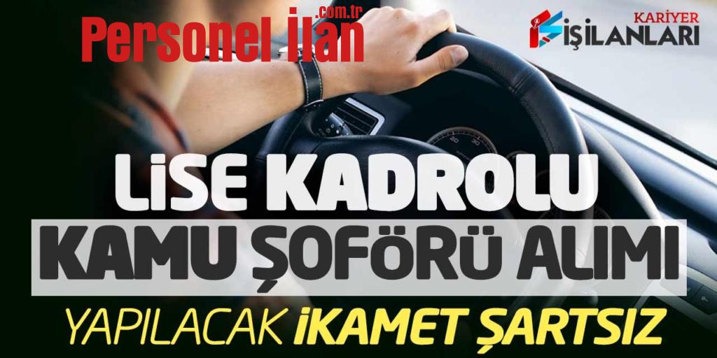 Lise Mezunu Kadrolu Kamu Şoförü Alımı Yapılacak (İkamet Şartsız)