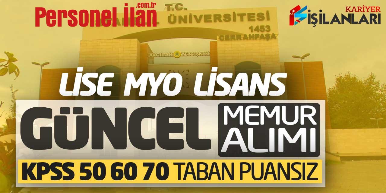 Lise Önlisans Lisans Güncel Memur Alımı (KPSS 50 60 70 - Taban Puansız)