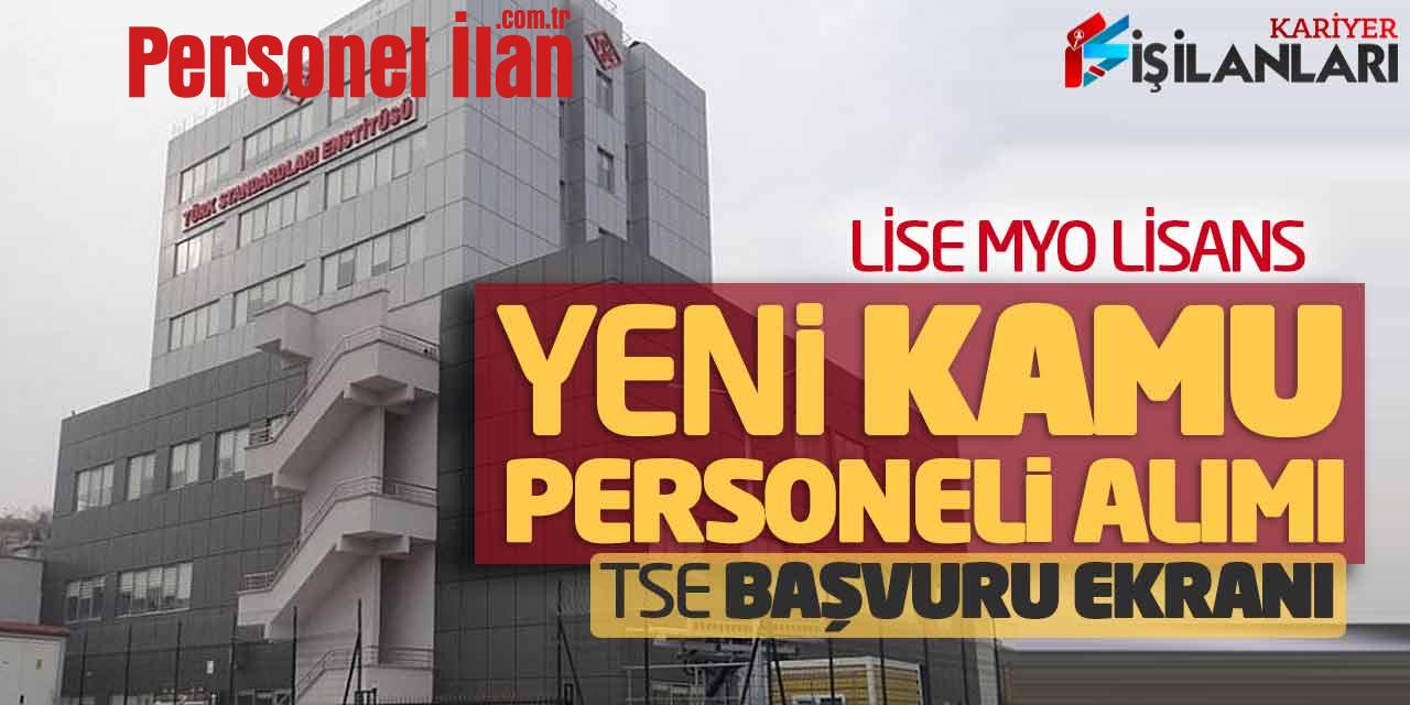 Lise Önlisans Lisans Yeni Kamu Personeli Alımı (TSE Başvuru Ekranı)