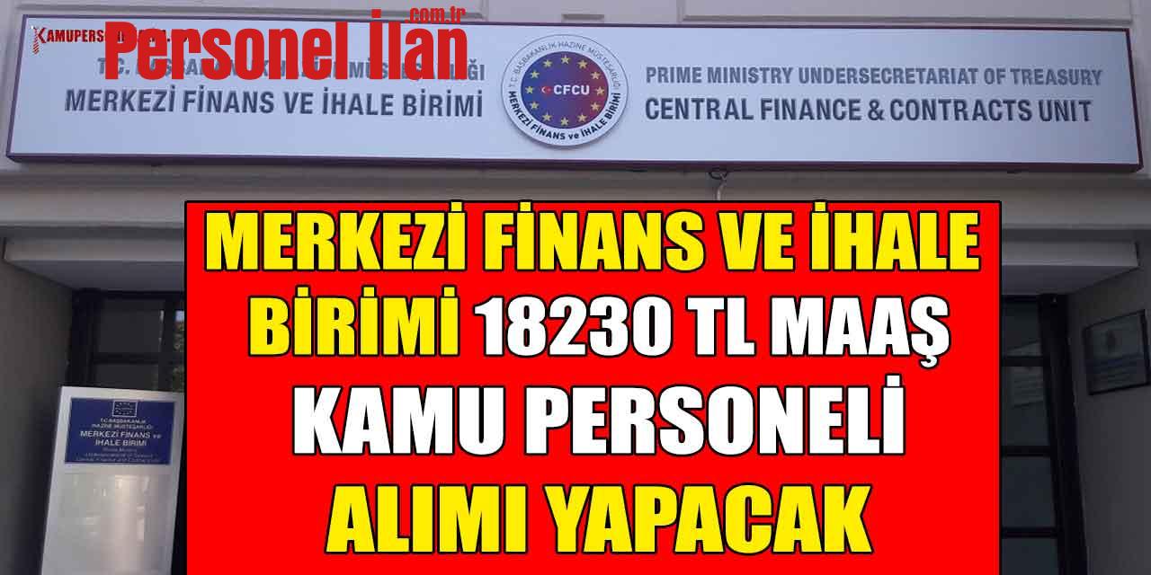 Merkezi Finans ve İhale Birimi 18230 TL Maaş Kamu Personeli Alımı Yapacak