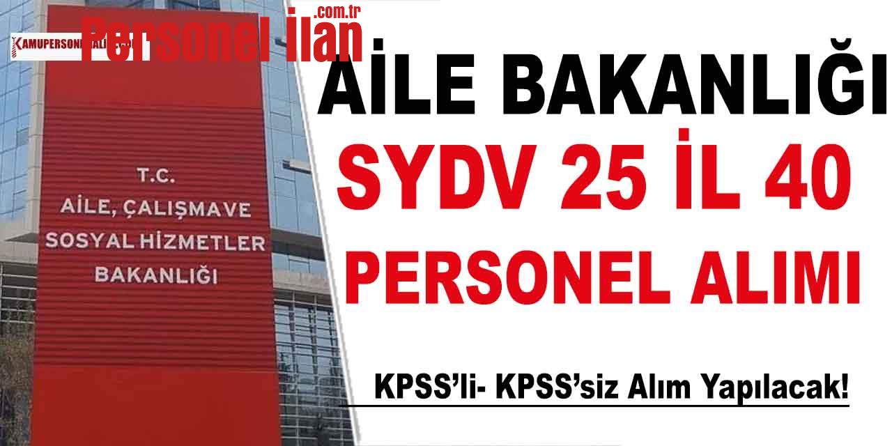 ASHB 25 İl 40 Devlet Personeli ve İşçi Alımı