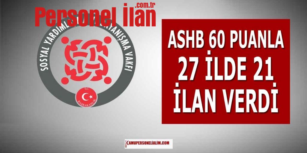 ASHB KPSS 60 Puanla 27 SYDV 21 Büro Görevlisi ve Temizlik Personeli Alıyor
