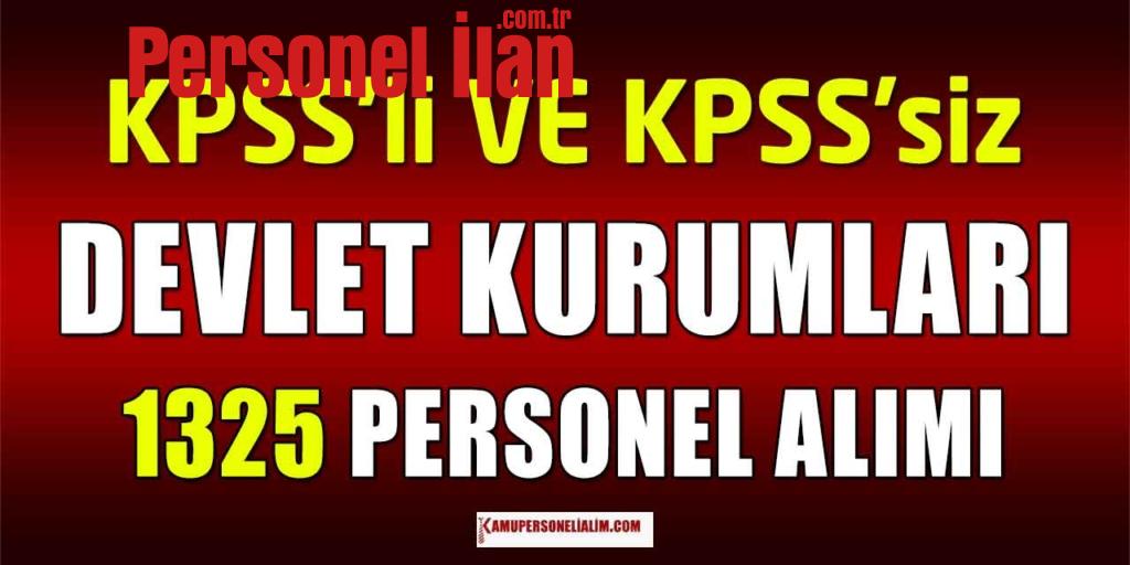 Devlet Kurumları 1325 Kamu Personeli Alım