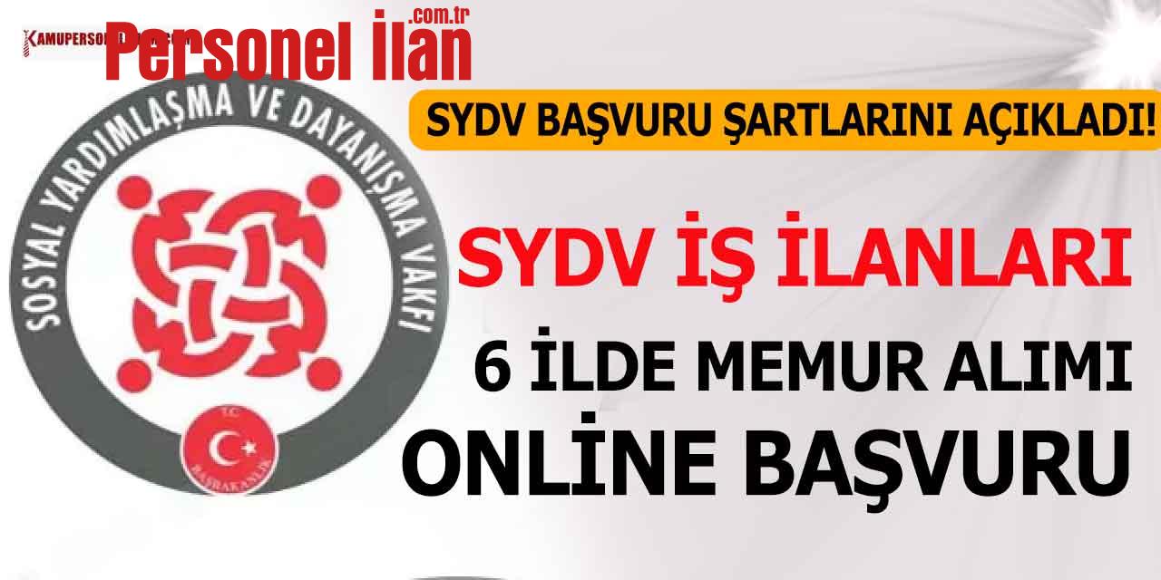 SYDV İş İlanları! ASHB 6 İlde Personel Alımı Online Başvuru Ekranı