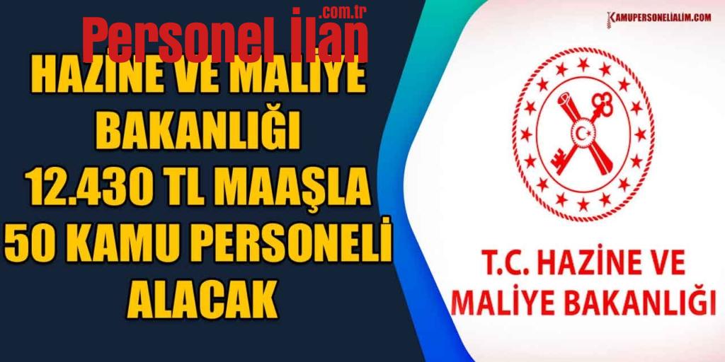 Hazine ve Maliye Bakanlığı 12.430 TL Maaşla 50 Kamu Personeli Alacak