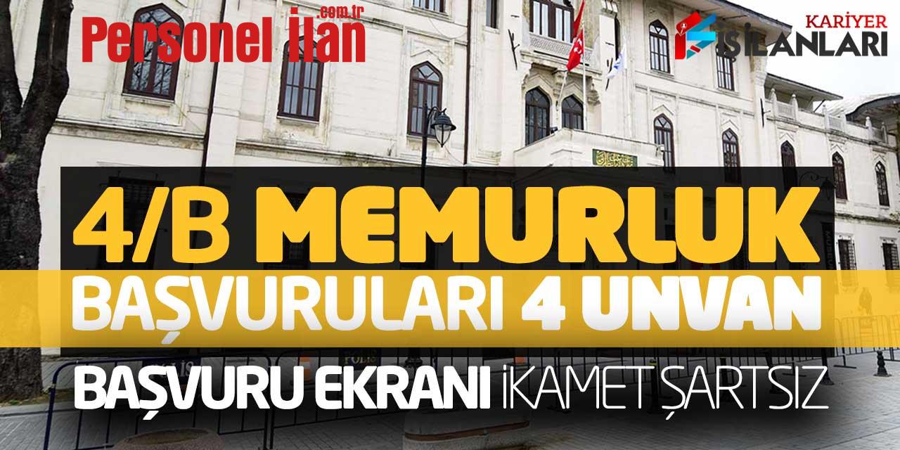 4/B Güncel Memurluk Başvuruları 4 Unvan Başvuru Ekranı (İkamet Şartsız)