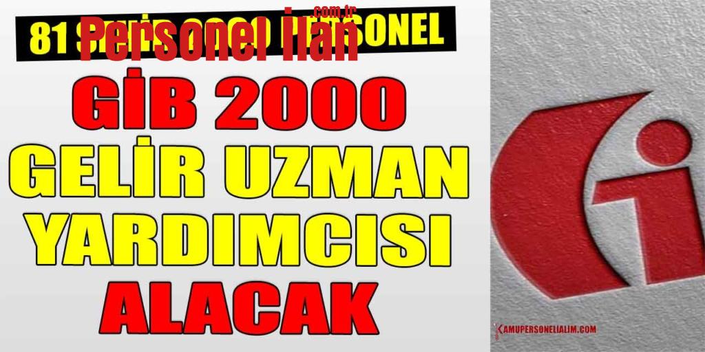 81 Şehir Kamu Personeli Alımı! GİB 2000 Gelir Uzman Yardımcısı Alacak