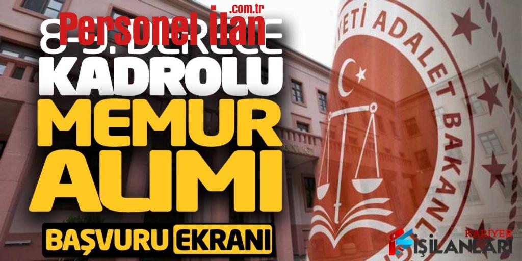 Adalet Bakanlığı 8-9. Derece Kadrolu Memur Alımı Başvuru Ekranı