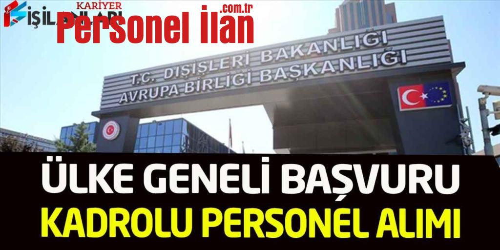 Avrupa Birliği Başkanlığı Genel Başvuru Kadrolu Kamu Personeli Alımı