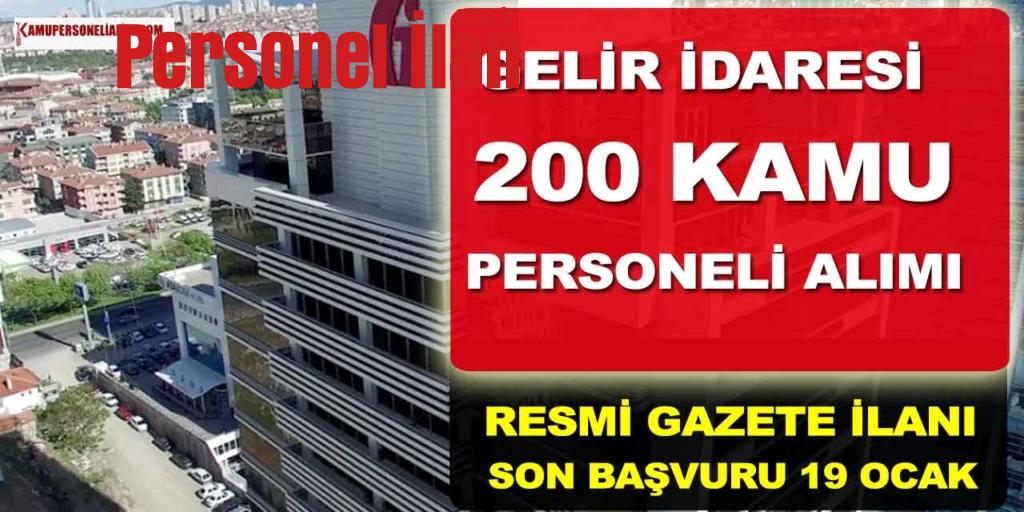 Gelir İdaresi 2000 Kamu Personeli Alımı Resmi Gazete İlanı