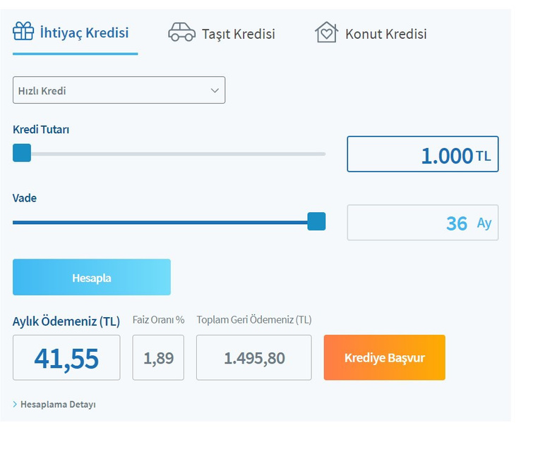Halkbank 41 liradan 415 liraya kadar taksit ödemesi ile ihtiyaç kredisi verecek!