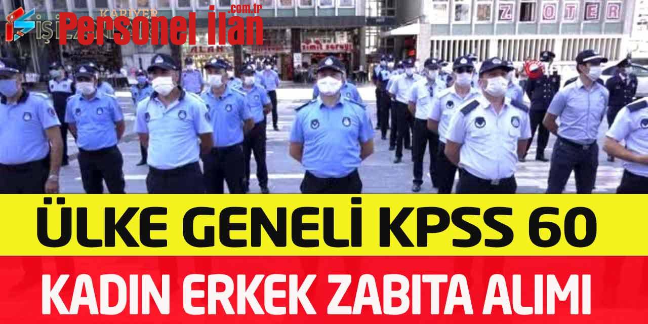Kamu kurumu KPSS 60 Puan İkamet Şartsız Kadın Erkek Zabıta Memuru Alımı