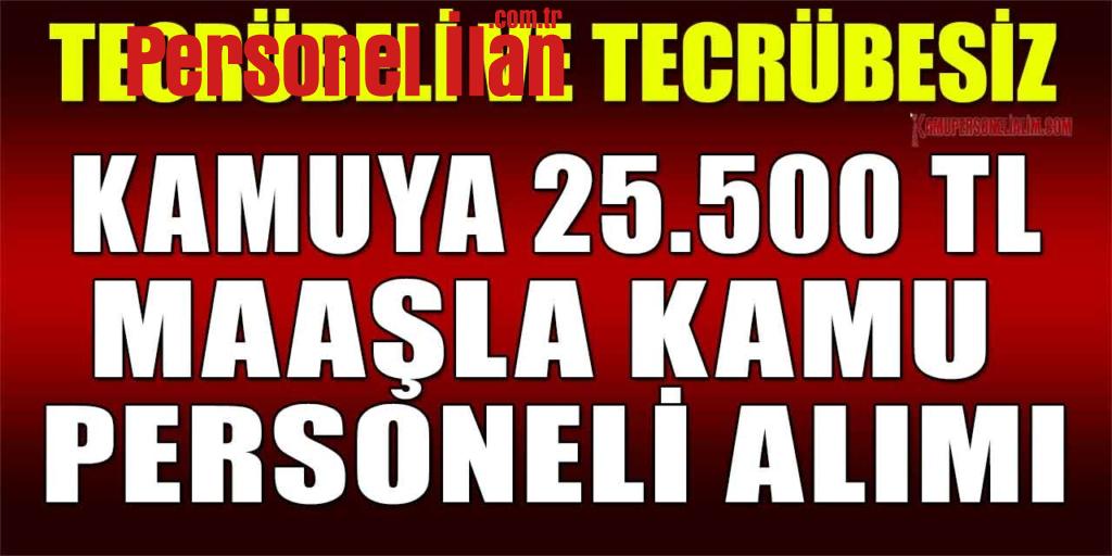 Kamuya Tecrübeli Tecrübesiz 25500 TL Maaşla Kamu Personeli Alımı