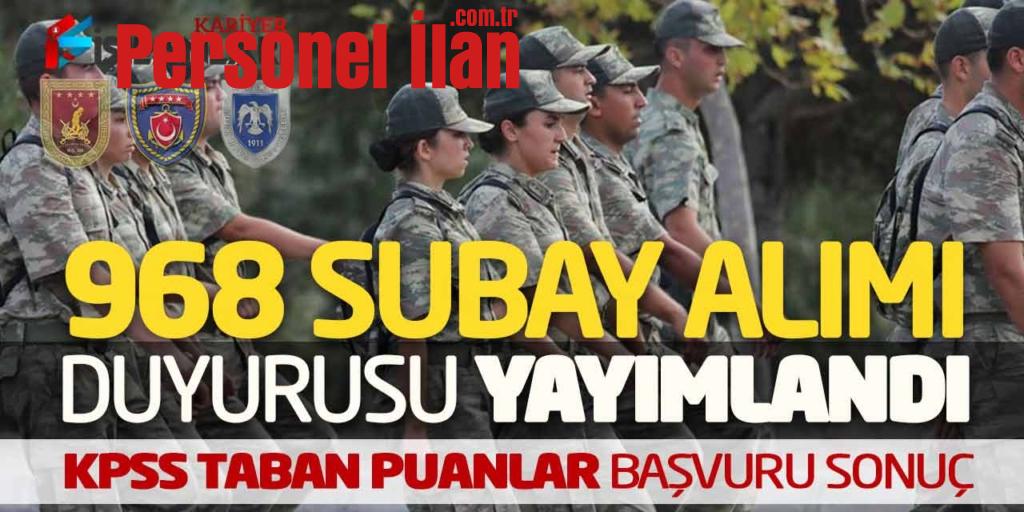 MSB 968 Askeri Personel Alımı Duyurusu! KPSS Taban Puanlar- Başvuru Sonuçları