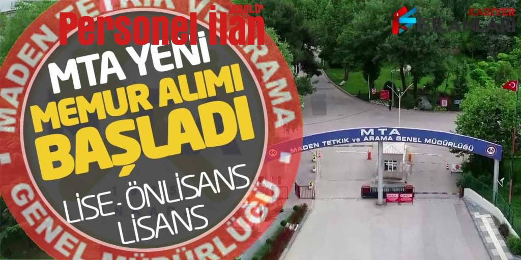 MTA Yeni Memur Alımı Başladı! Lise MYO Lisans Başvuru Ekranı