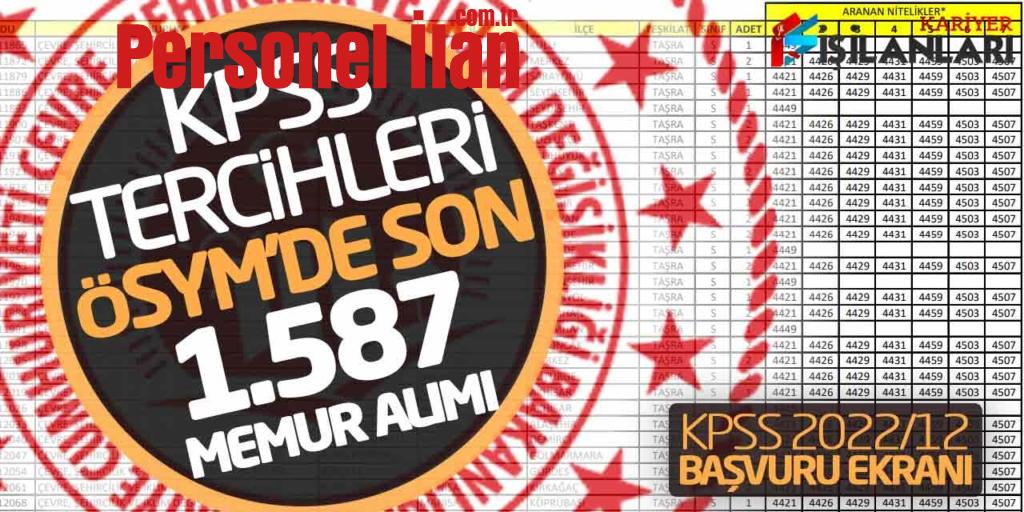 ÖSYM’de KPSS Tercihleri Son! 1587 Memur Alımı Başvuru Ekranı (KPSS 2022/12)