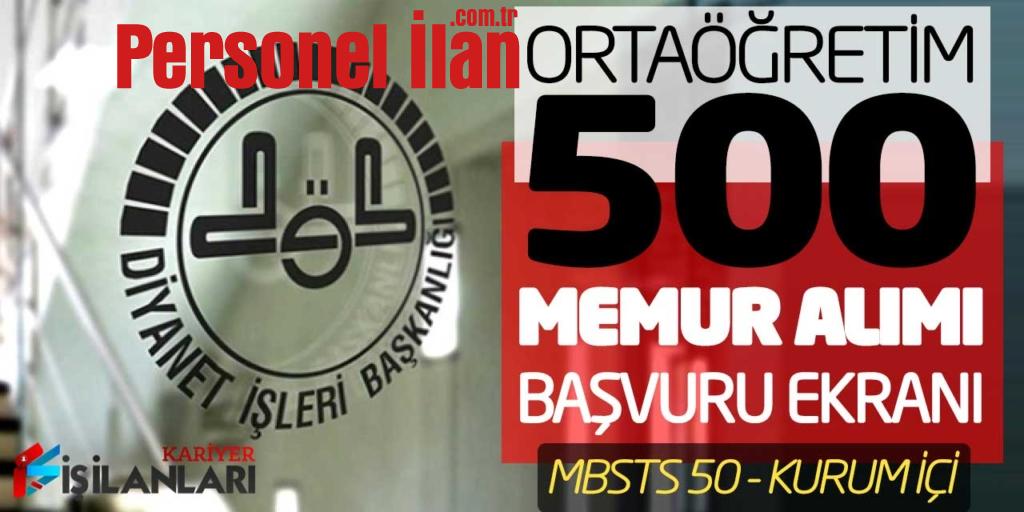 Ortaöğretim 500 Memur Alımı Başvuru Ekranı! MBSTS 50 - Kurum İçi