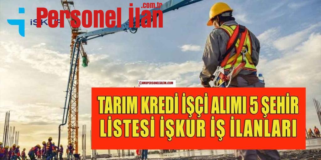 Tarım Kredi İşçi Alımı 5 Şehir Listesi İŞKUR İş İlanları