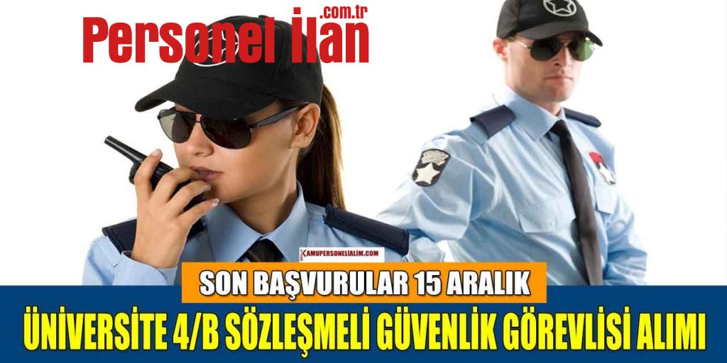 Üniversite 4/B Sözleşmeli Güvenlik Görevlisi Alımı Başvuru Ekranı
