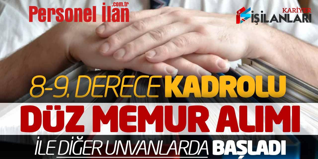 8-9. Derecelere Kadrolu Düz Memur Alımı ve Diğer Unvanlarda Başladı