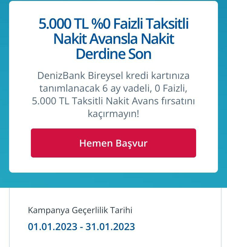 Acil nakde ihtiyacı olanlar dikkat! Denizbank ay sonuna kadar başvurana faizsiz kredi verecek!