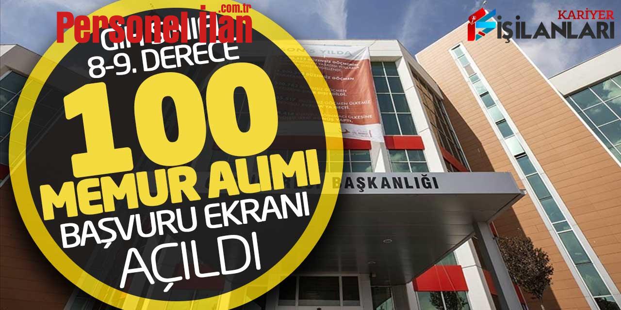 Başkanlığa GİH Sınıfı 8-9. Derece Kadrolu 100 Memur Alımı Başvuru Ekranı Açıldı