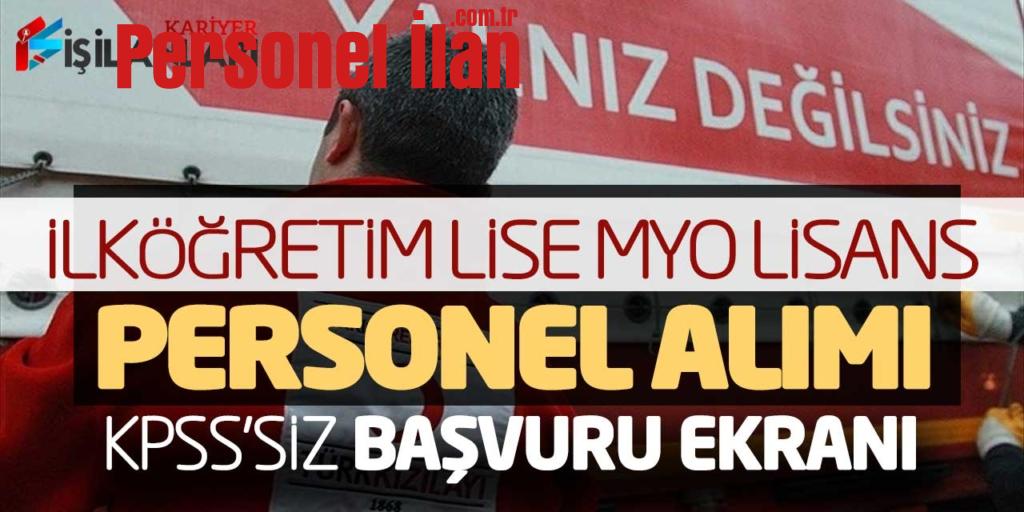İlköğretim Lise MYO Lisans Personel Alımı! KPSS Şartsız Kızılay Başvuru Ekranı
