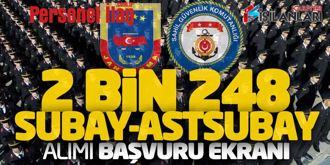 Jandarma - Sahil Güvenlik Komutanlıkları 2.248 Subay-Astsubay Alımı Başvuru Ekranı
