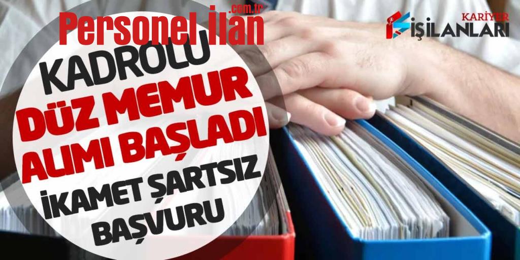 Kadrolu Düz Memur Alımı Başladı! İkamet Şartsız Güncel Başvurular