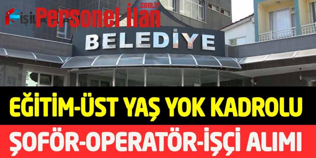Kamu Kurumu Eğitim Ve Üst Yaş Şartsız Kadrolu Şoför Operatör İşçi Alımı