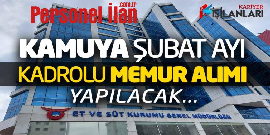 Kamuya Şubat Ayı Kadrolu Memur Alımı Yapılacak! GİH Sınıfı Online Başvuru