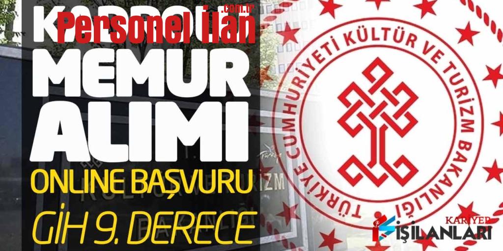 Kültür Bakanlığı Kadrolu Memur Alımı Online Başvuru (GİH 9. Derece)