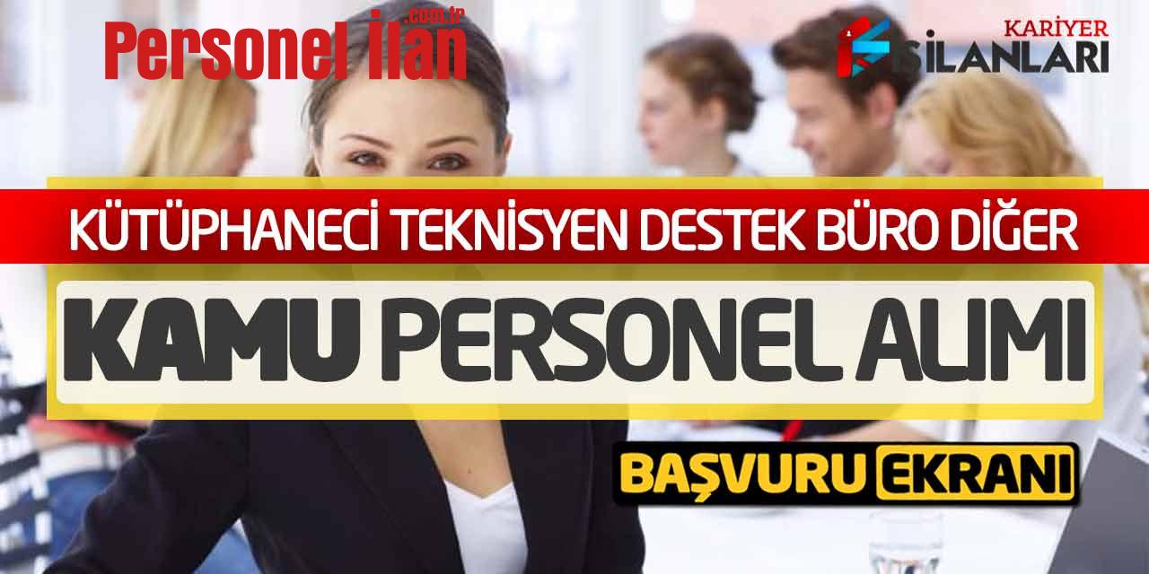Kütüphaneci Teknisyen Destek Büro Diğer Kamu Personel Alımı Başvuru Ekranı
