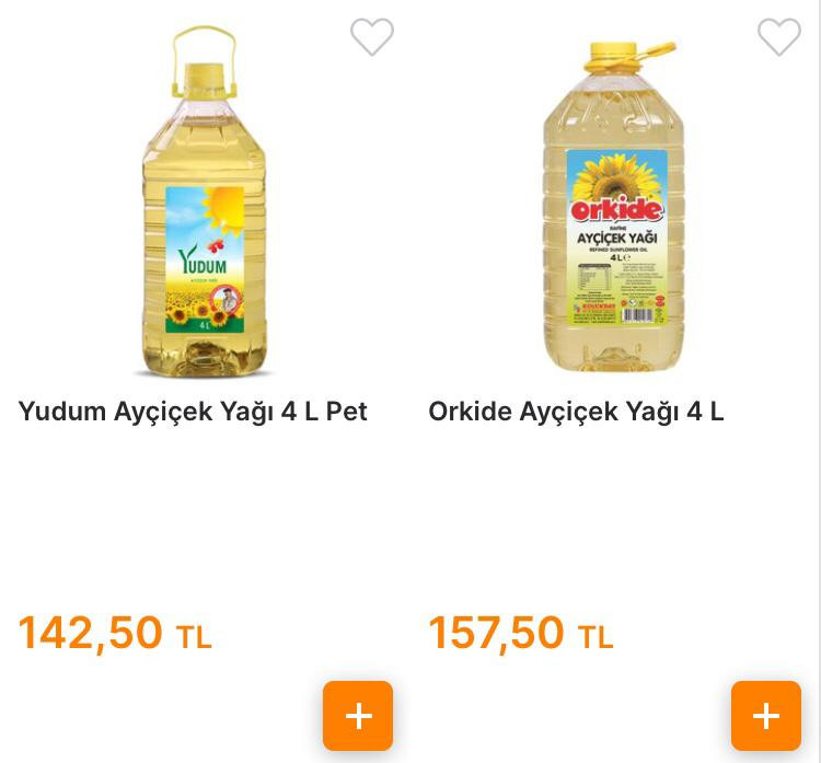 Migros Bizim Toptan ve CarrefourSA marketlerde Ayçiçek yağı fiyatlarını sizler için karşılaştırdık!