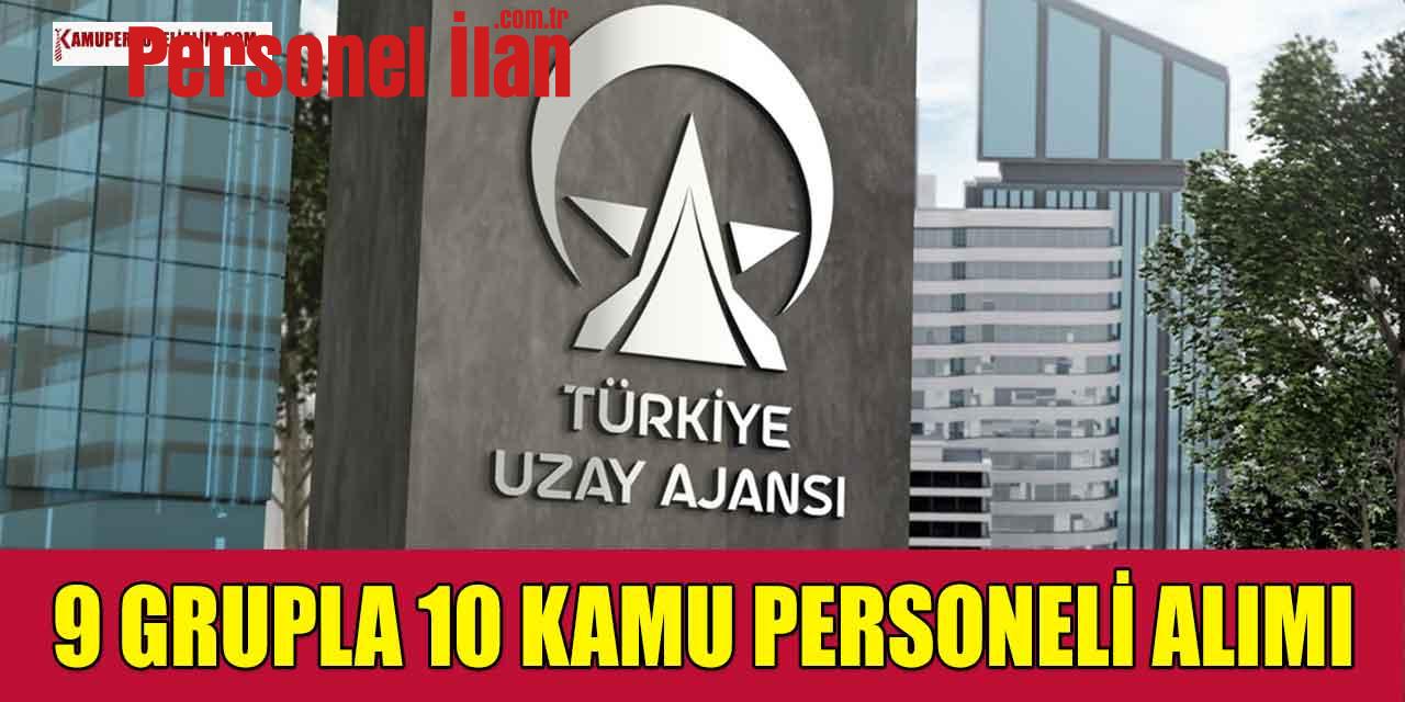 Türkiye Uzay Ajansı 9 Grupla 10 Kamu Personeli Alımı