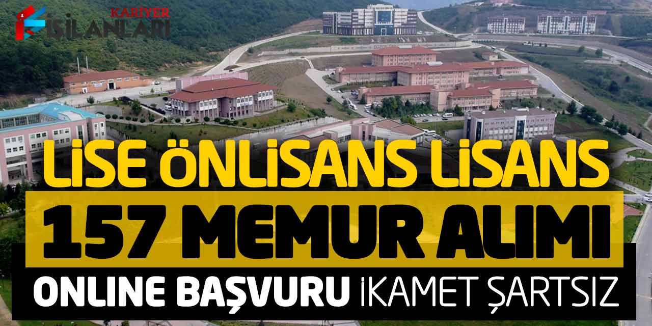 Lise Önlisans Lisans 157 Kamu Memur Alımı Online Başvuruları (İkamet Şartsız)