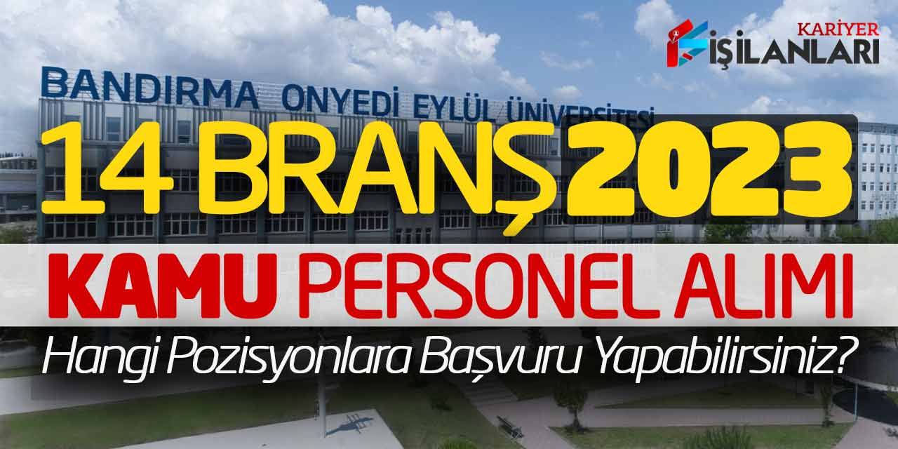 14 Branşta 2023 Kamu Personel Alımı: Hangi Pozisyonlara Başvuru Yapabilirsiniz