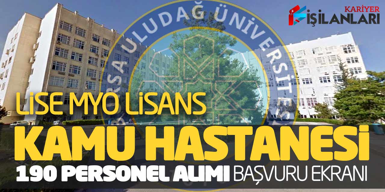 Lise Önlisans Lisans Kamu Hastanesi 190 Personel Alımı Başvuru Ekranı