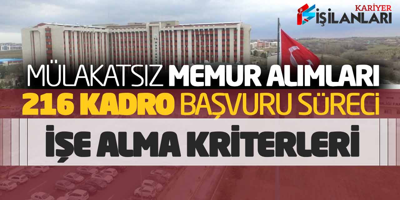 Mülakatsız Memur Alımları: 216 Kadro Başvuru Süreci - İşe Alma Kriterleri