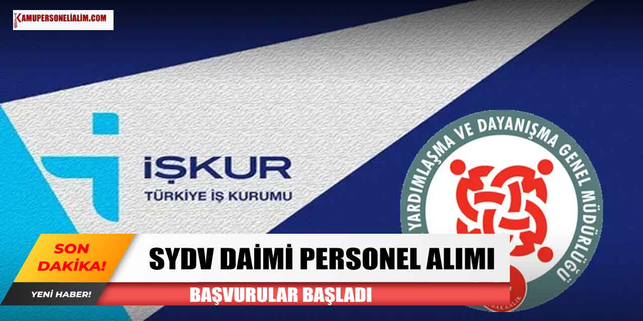 SYDV 2 Daimi Yardımcı Hizmet Görevlisi Alımı